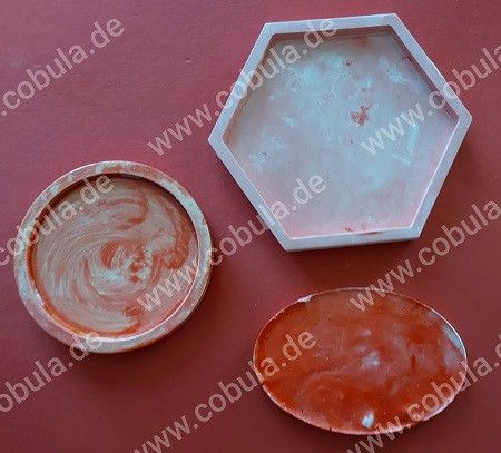 Handmade bei Familie Brummelbär 3 Untersetzer in der Farbe Rot