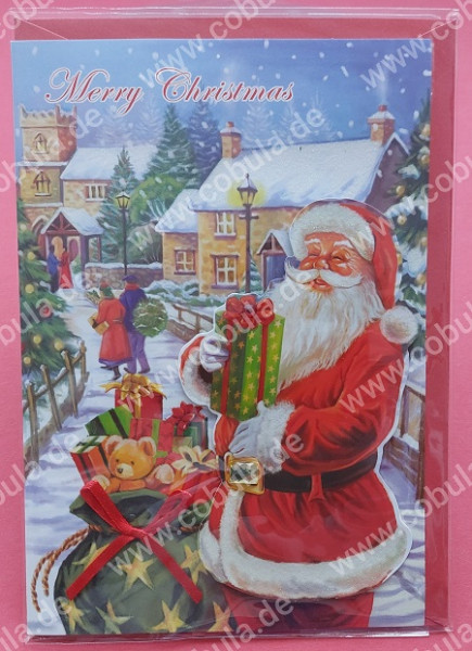 3D Merry Christmas Karte mit Umschlag
