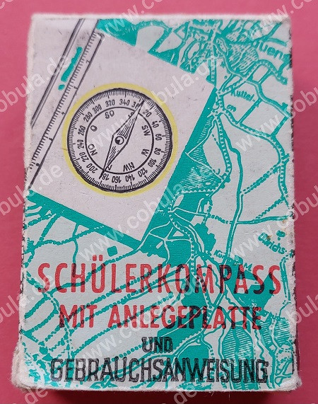 DDR Schülerkompass mit Anlegeplatte Vintage