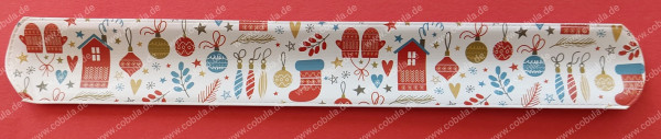 Weihnachts-Slap-Armband Weihnachten Farbe Weiß ca.22cm