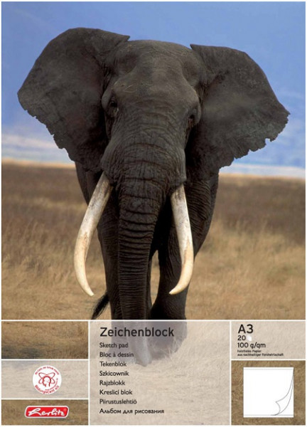 Zeichenblock A3 Motiv Elefant