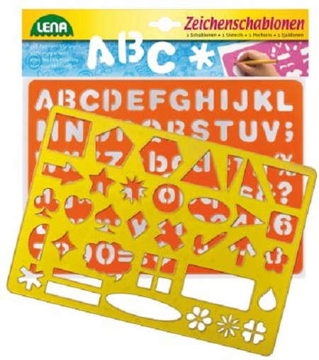 Zeichen Schablonen ABC und Zahlen