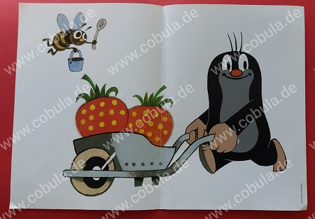 Poster Maulwurf mit Erdbeere