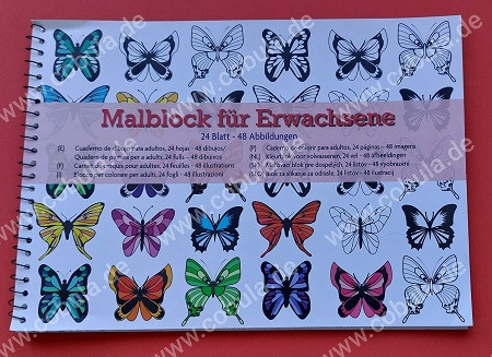 Malblock für Erwachsene 24 Blatt – 48 Abbildungen