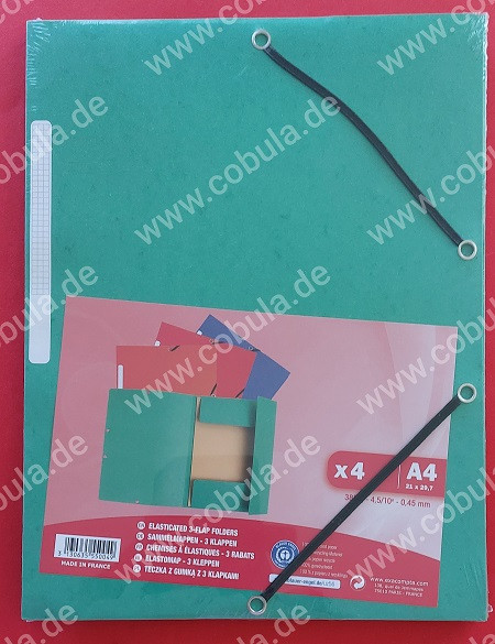 Sammelmappen mit Gummizug 4er Set