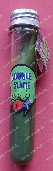 Double-Slime im Reagenzglas 2-farbig grün-blau