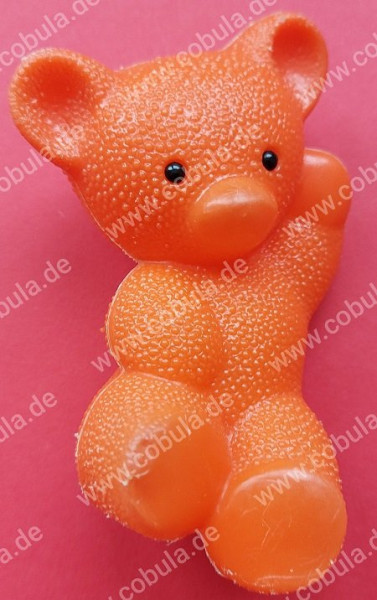 DDR Spielzeug Plastebärchen ca. 12 cm Vintage Farbe Orange