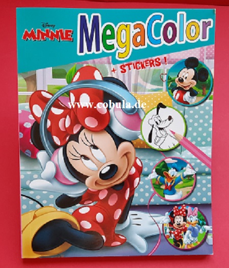 Malbuch Sticker für Kinder Disney Minnie & co #1 ca:128 Vorlagen ca:27x21cm 