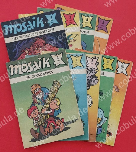 DDR Mosaik Abrafaxe Jahrgang 1986 unvollständig 9 Hefte Vintage