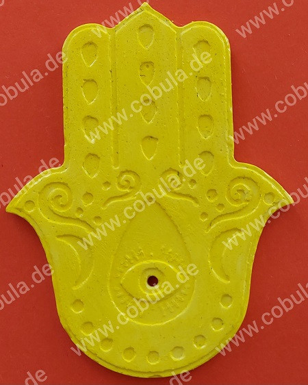 Handmade Festliche Hamsa Handform ca.12 cm Farbe Gelb