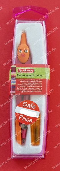Zirkelkasten 2-teilig Farbe Orange-Pink