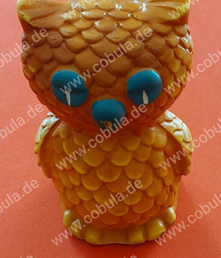 DDR Quietschtier Eule Farbe braun ca. 10cm Vintage