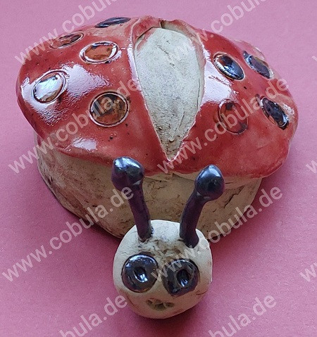 Tonfigur Marienkäfer ca. 12cm