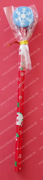 Weihnachtsstift mit Radiergummi Motiv Schneeflocke ca.19cm