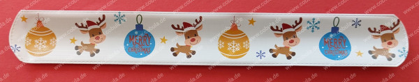 Weihnachts-Slap-Armband Weihnachten Merry Christmas Farbe Weiß ca.22cm