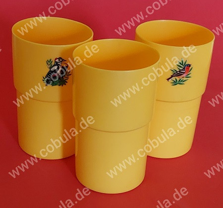 3 DDR Trinkbecher Farbe Gelb Vintage