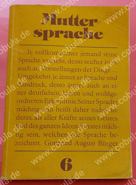 DDR Schulbuch Muttersprache Klasse 6