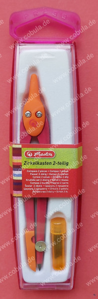 Zirkelkasten 2-teilig Farbe Orange-Pink