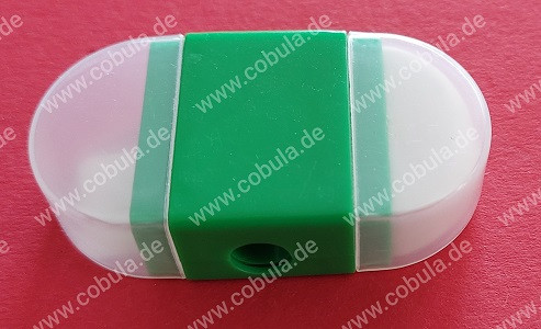 Spitzer mit Radierer Farbe grün