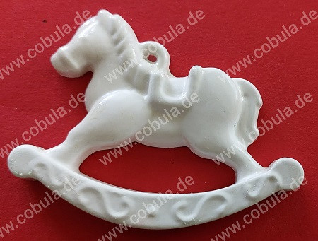 Handmade bei Familie Brummelbär Schaukelpferd ca. 6cm aus Gips