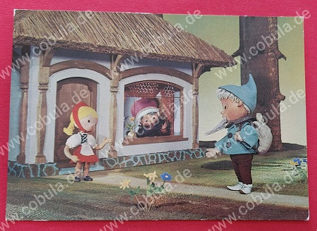 DDR Postkarte DDR Abendgruß Unser Sandmännchen bei Rotkäppchen