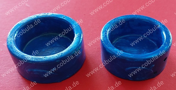 Handmade bei Familie Brummelbär 2 Teelichthalter in der Farbe Blau