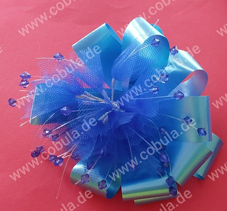 Rosette mit Schmuckstein Farbe Blau