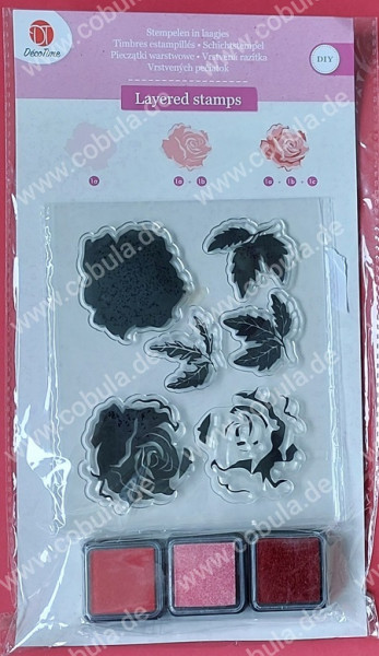 Layered stamps Schichtstempel mit 3 Stempelkissen