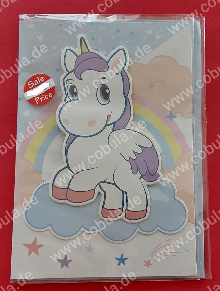 3 D Glückwunschkarte Einhorn