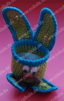 Vorschau: Handarbeit Osterhasen Eierbecher mit Gesicht gehäkelt Farbe Grün / Türkis Vorschau: Handarbeit Osterhasen Eierbecher mit Gesicht gehäkelt Farbe Grün / Türkis