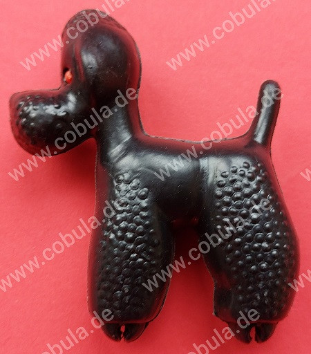 DDR Spielzeug Plastehund Farbe schwarz ca. 9cm Vintage