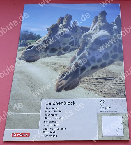 Zeichenblock A3 Motiv Giraffe