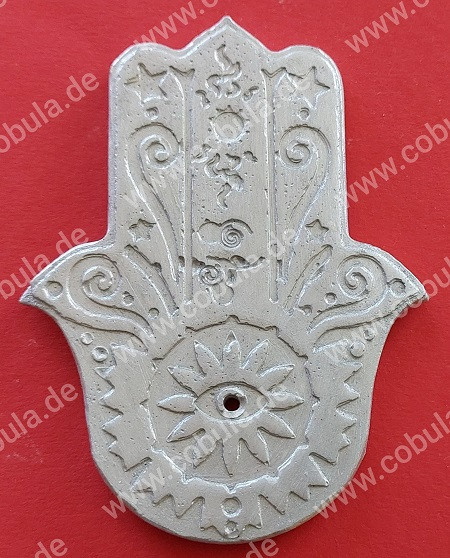 Handmade Festliche Hamsa Hand ca. 12 cm Farbe Silber