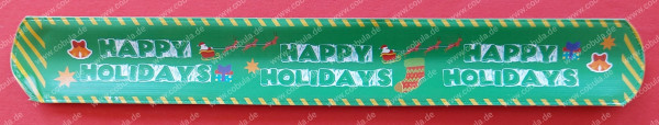 Weihnachts-Slap-Armband Weihnachten Happy Holidays Farbe Grün ca.22cm