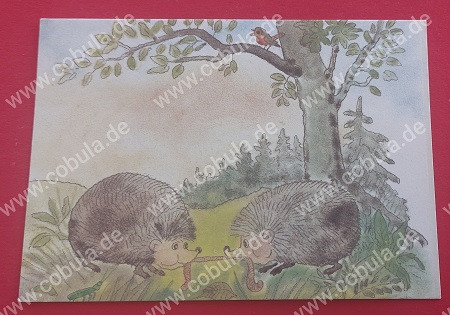 DDR Werner Klemke Postkarte Igelpärchen