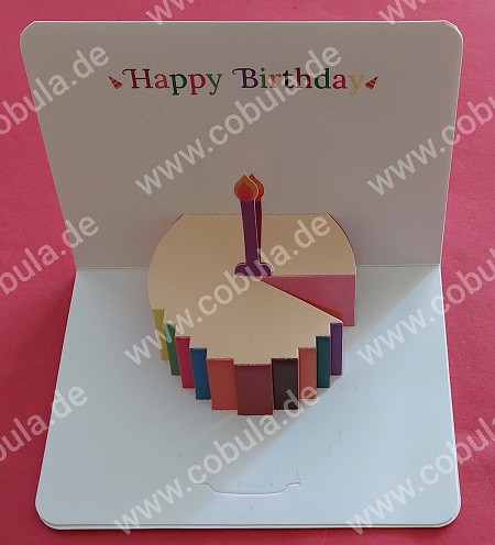 Geburtstagskarte Happy Birthday 3D mit Umschlag