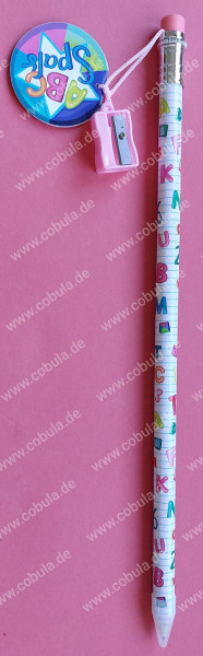 Trendhaus ABC SPASS JUMBO-BLEISTIFT MIT SPITZER & RADIERER Farbe Rosa