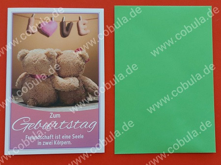 Glückwunschkarte Freundschaft ist eine Seele in zwei Köpfen