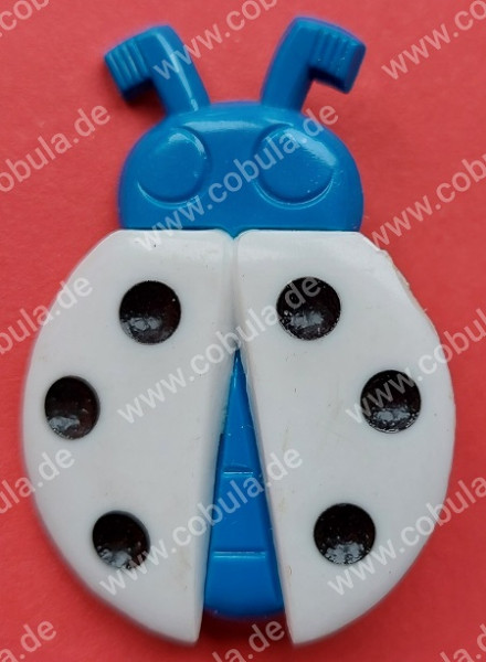 Original DDR-Kinder Anstecker Motiv Marienkäfer blau/weiß Vintage