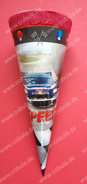 Schultüte 22 cm rund Rennwagen
