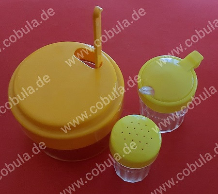 DDR Küchen Untensilien 3er Set Menage Set Plaste Vintage