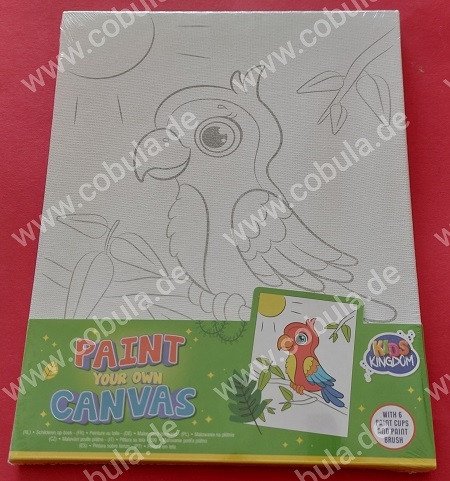 Kids Kingdom Kreativ-Set mit Leinwand Motiv Papagei