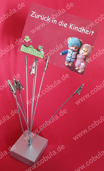 Postkarten- oder Visitenkartenhalter mit Clips ca. 25cm