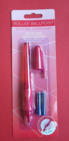 Roller-Kugelschreiber mit Patronen Farbe Rot