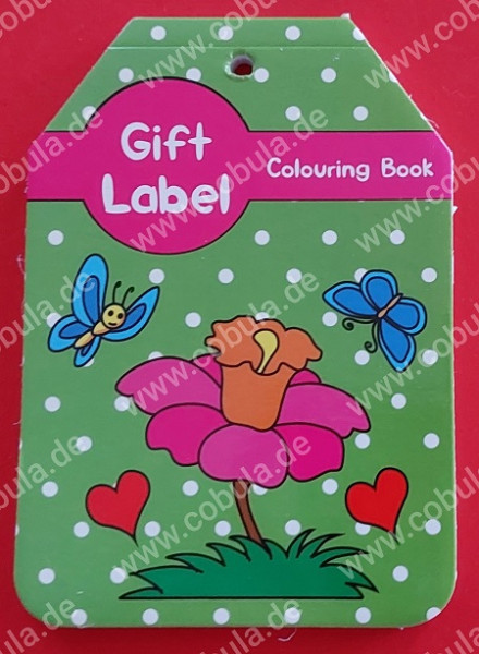 Malbuch Gift Label Motiv Blumen