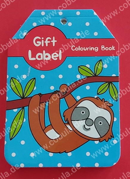 Malbuch Gift Label Motiv Faultier