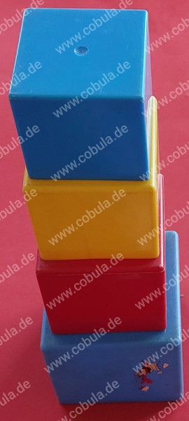 DDR Stapelturm – Vintage Ostalgie Spielzeug (PVC, 4 Würfel) Vintage